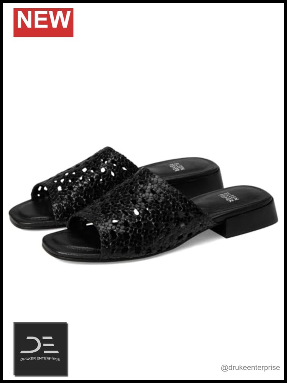 Eileen Fisher Folie Slide Women's Woven Leather Slide Sandals Comfortable EVA